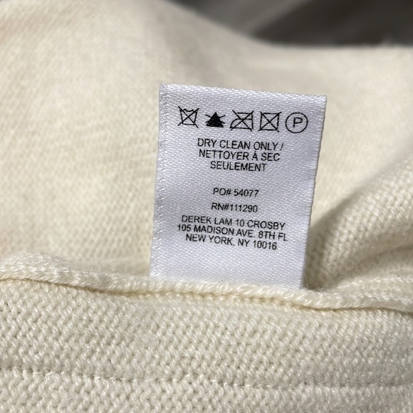 Derek Lam 10 Crosby‎ sweater wool cashmere XS cream gold trim - Picture 7 of 7